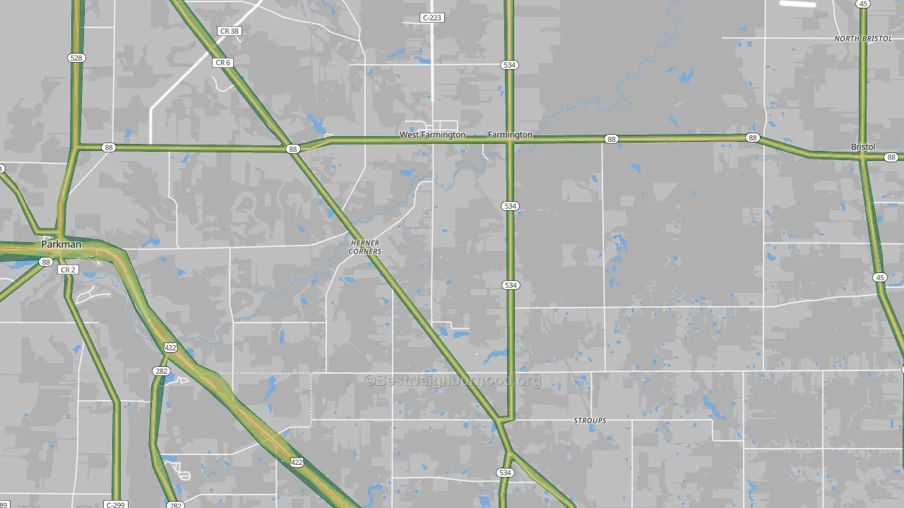 44491, OH Map of Noise Levels in 44491