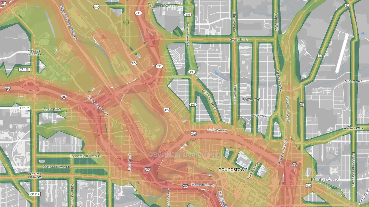 44510, OH Map of Noise Levels in 44510