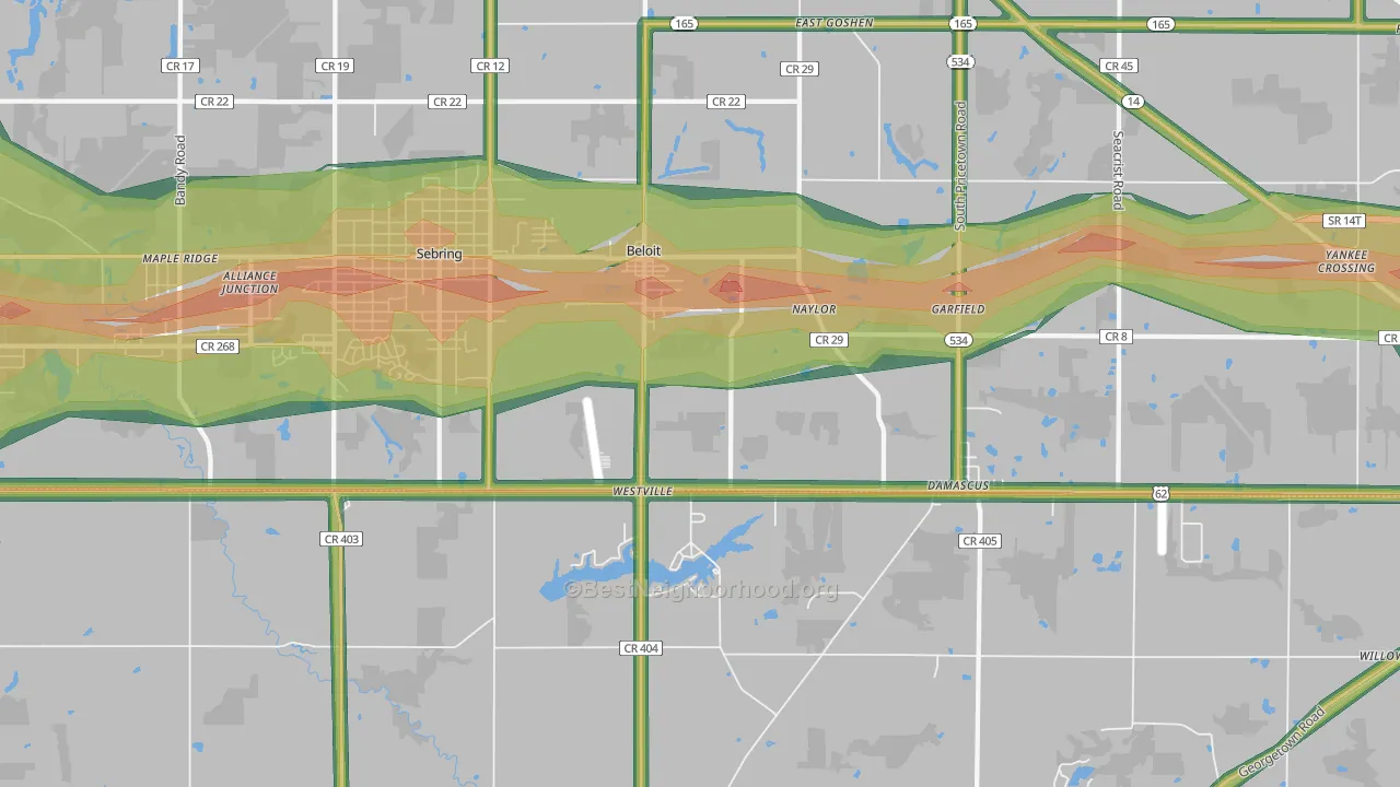 44609, OH Map of Noise Levels in 44609