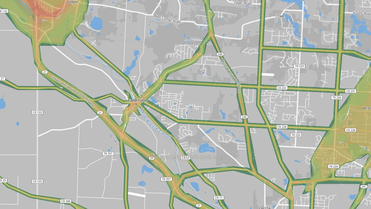 44614, OH Map of Noise Levels in 44614