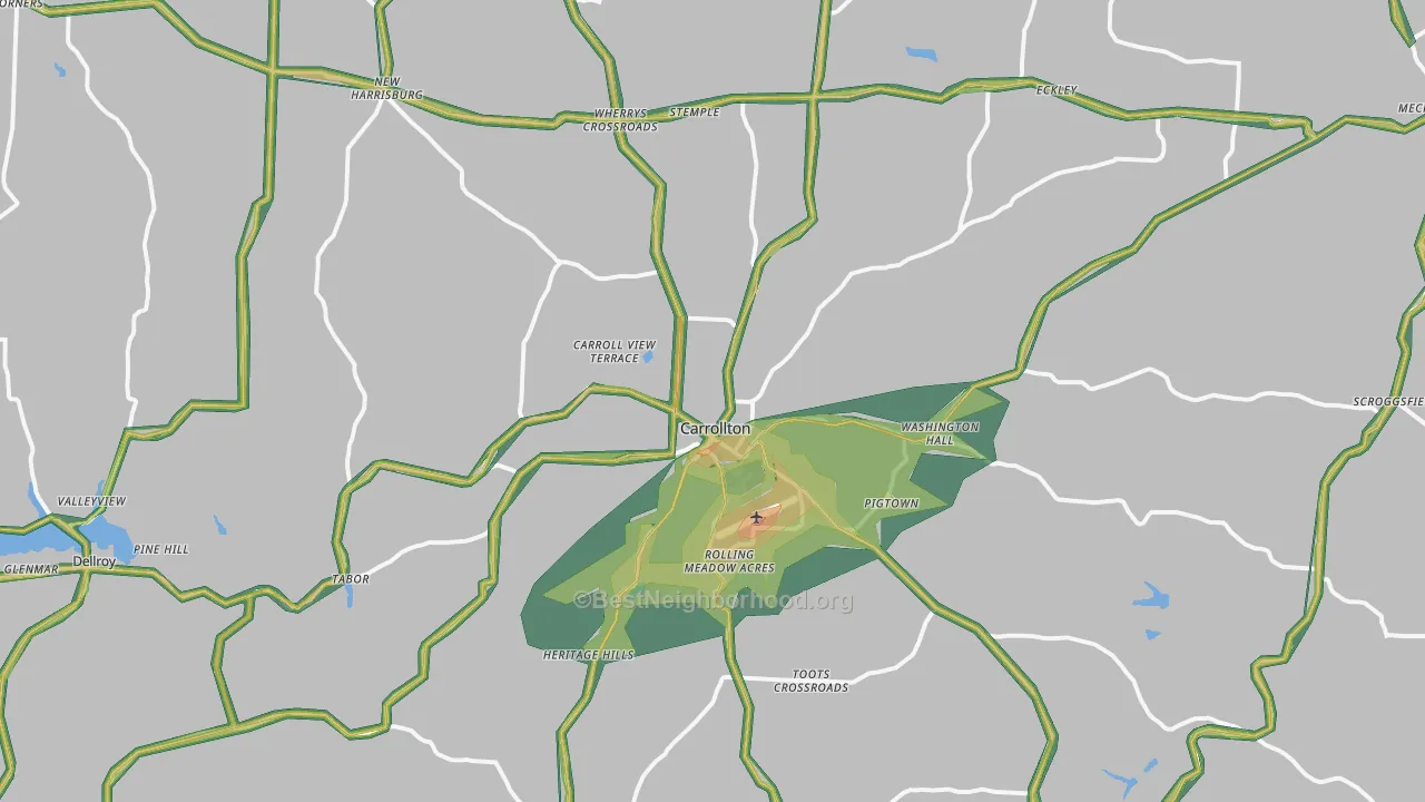 44615, OH Map of Noise Levels in 44615