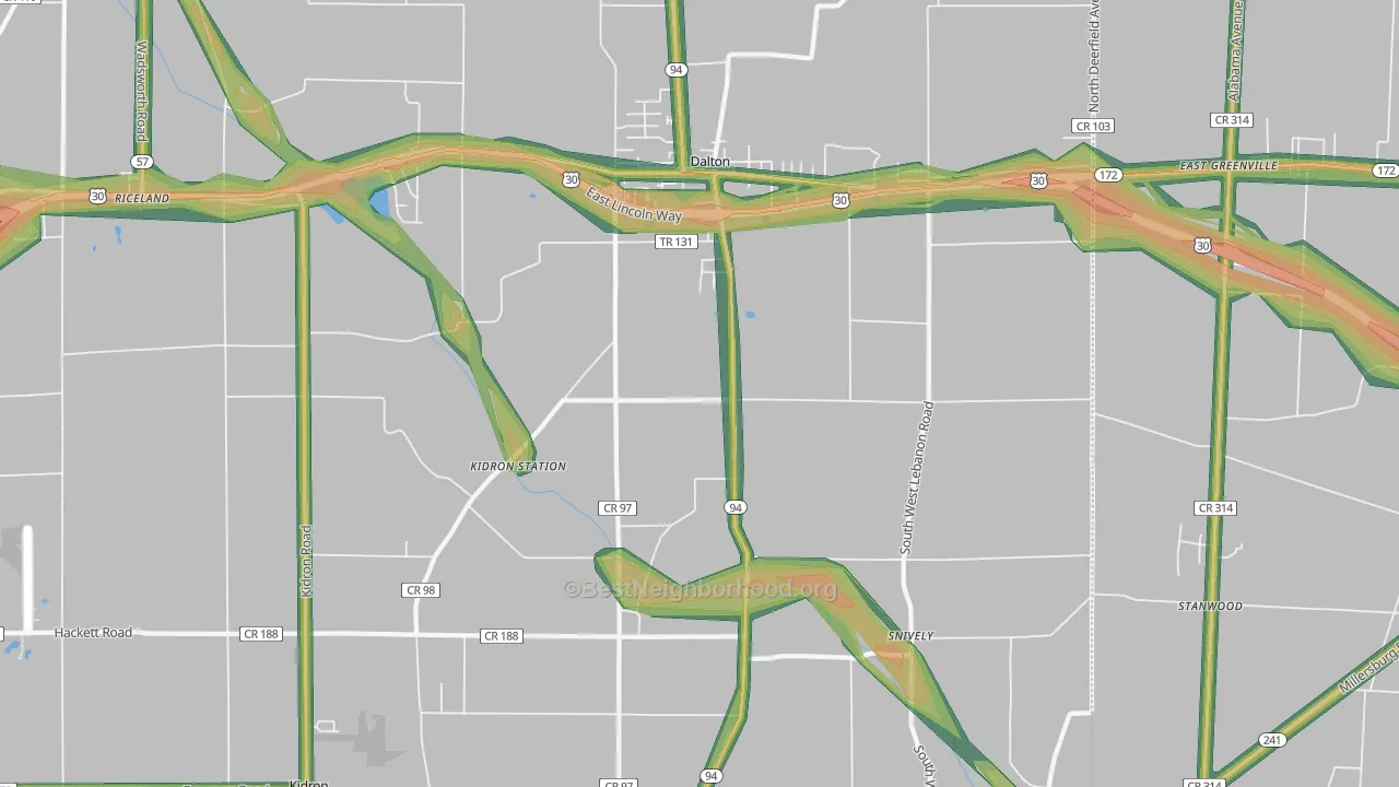 44618, OH Map of Noise Levels in 44618