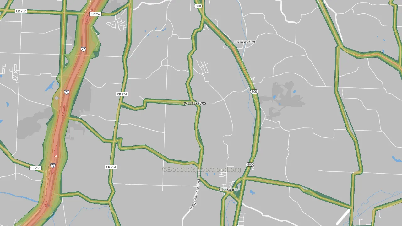 44626, OH Map of Noise Levels in 44626