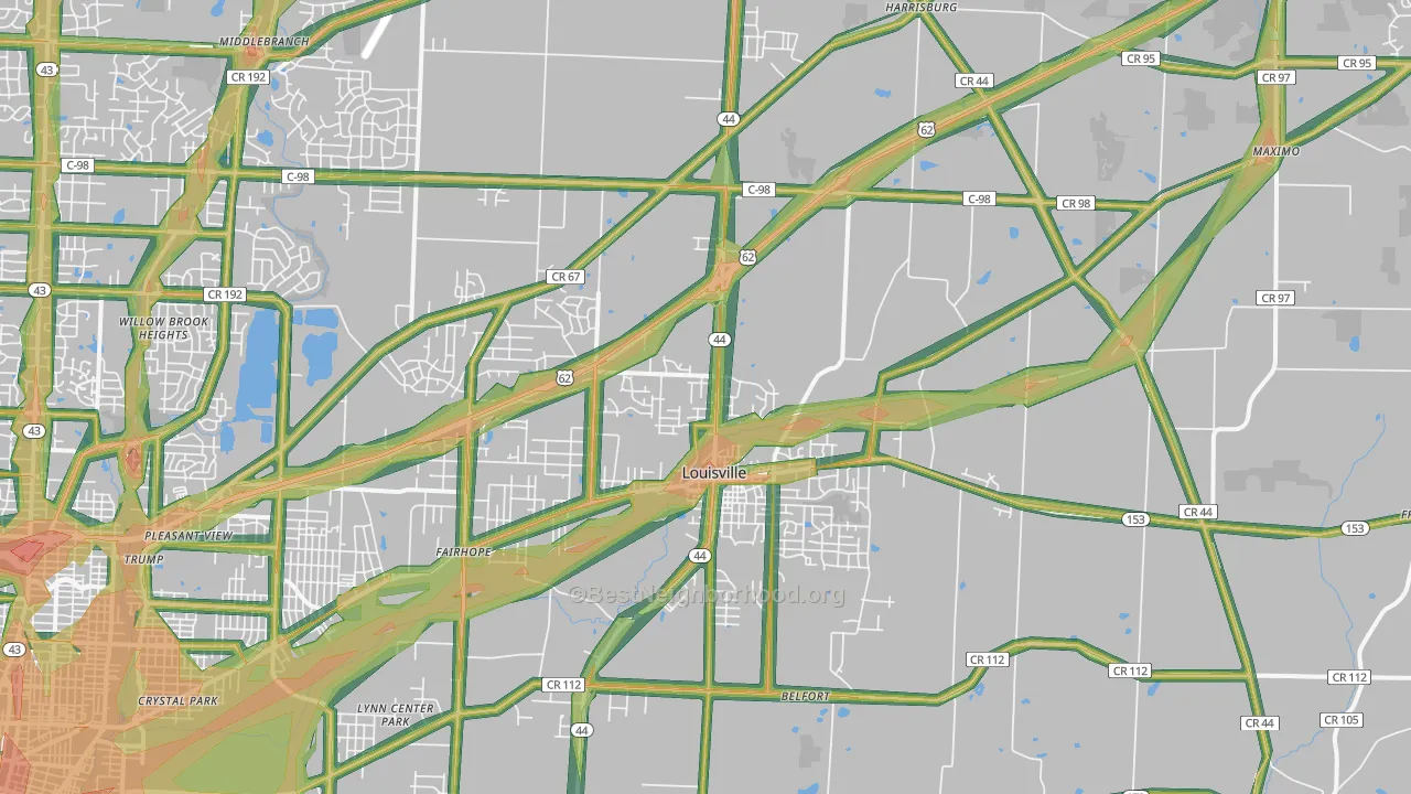44641, OH Map of Noise Levels in 44641