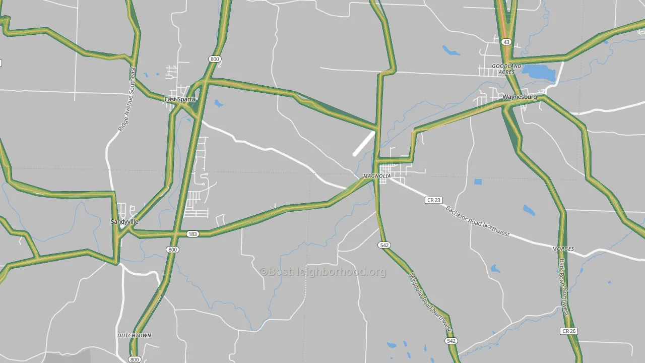 44643, OH Map of Noise Levels in 44643