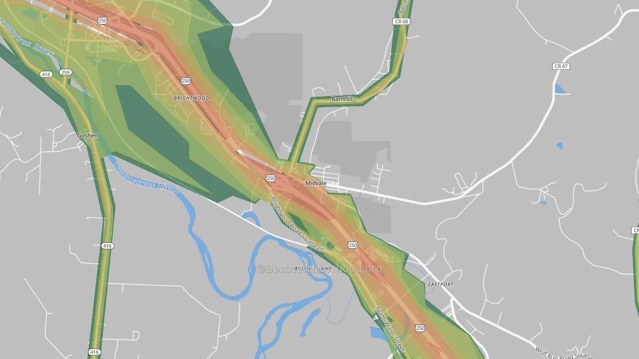 44653, OH Map of Noise Levels in 44653