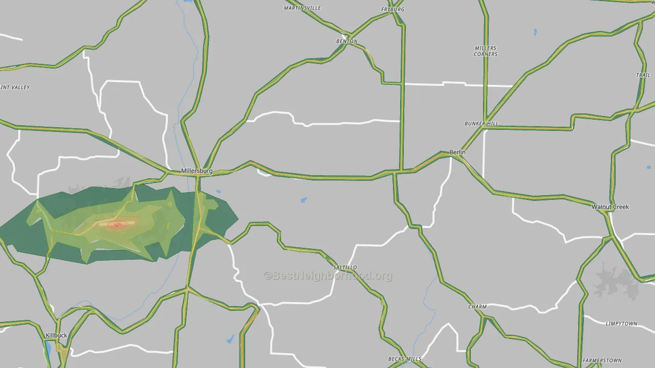 44654, OH Map of Noise Levels in 44654
