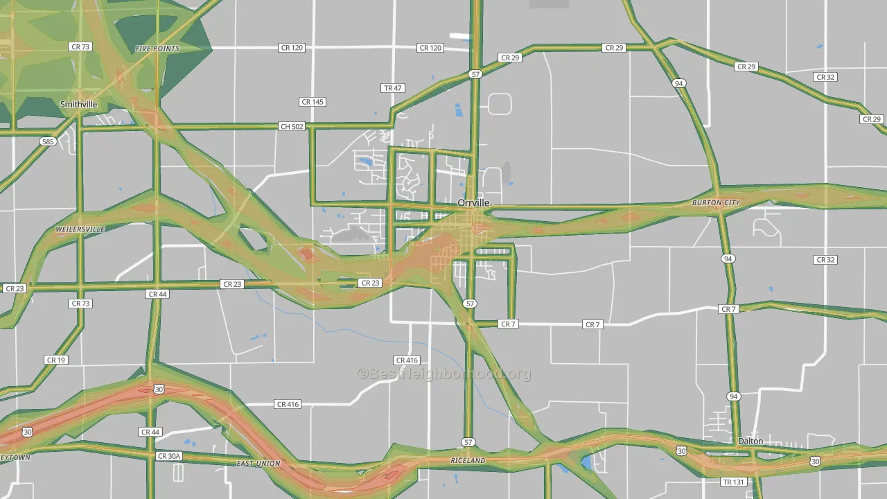 44667, OH Map of Noise Levels in 44667