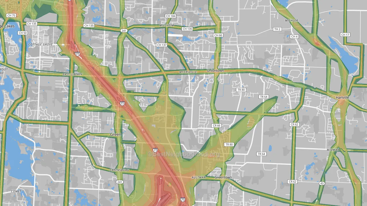 44685, OH Map of Noise Levels in 44685