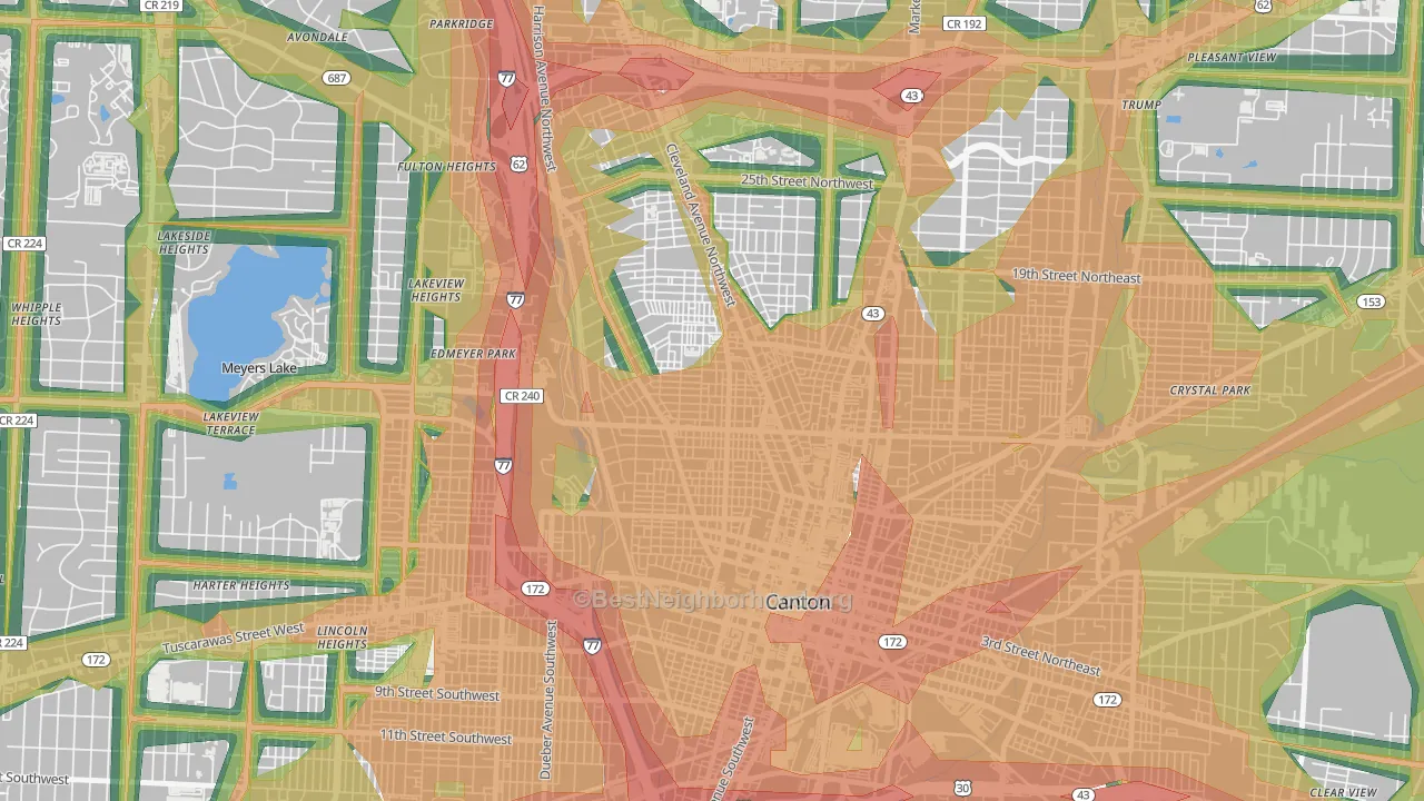 44703, OH Map of Noise Levels in 44703