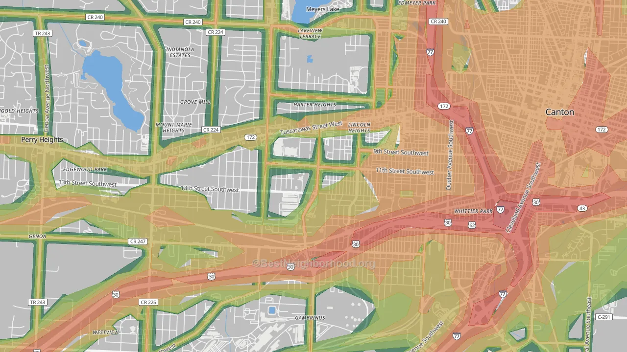 44710, OH Map of Noise Levels in 44710