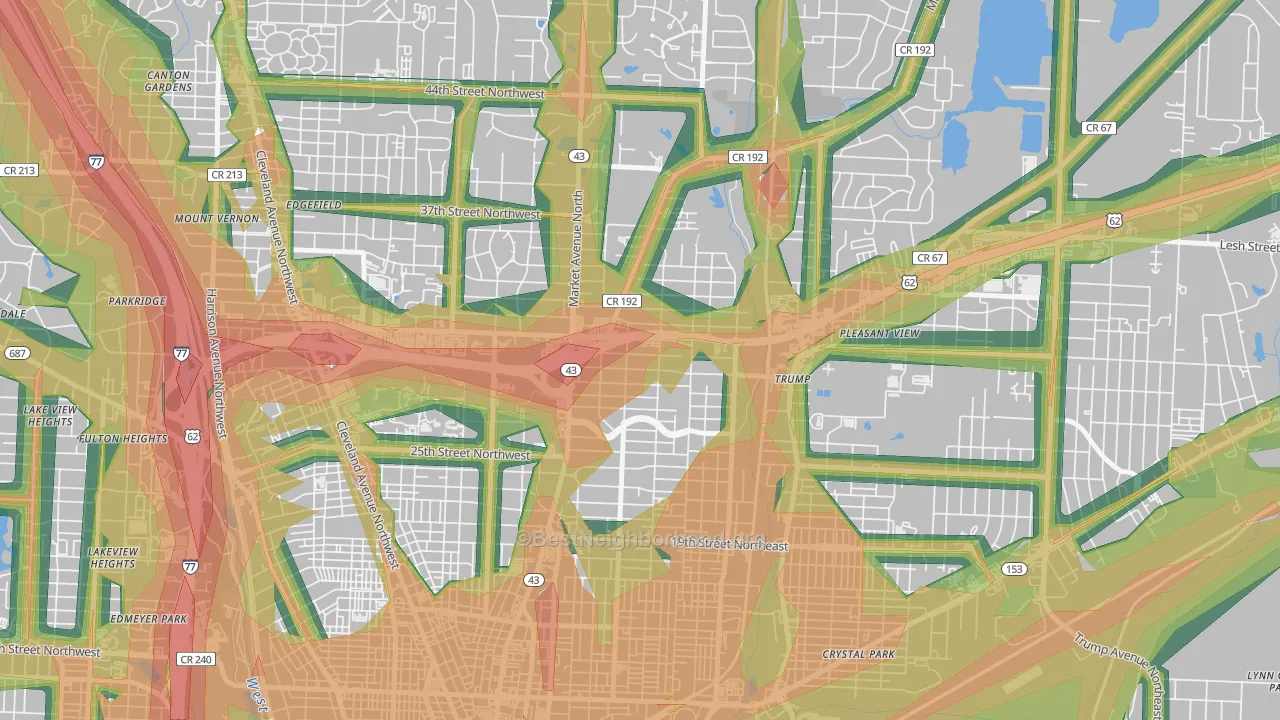 44714, OH Map of Noise Levels in 44714