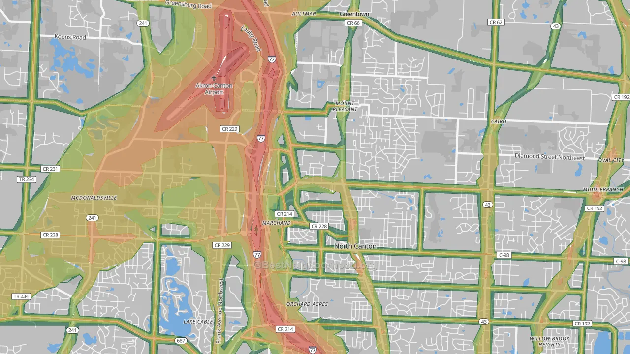 44720, OH Map of Noise Levels in 44720