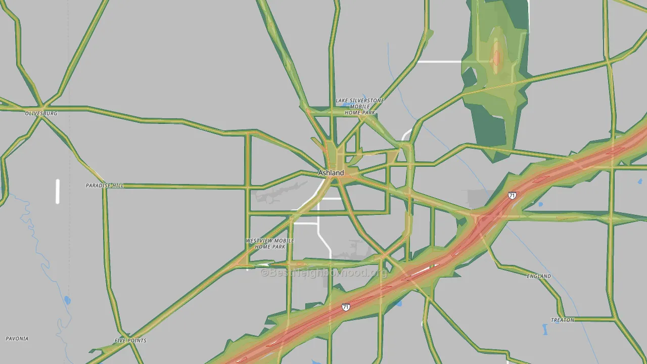 44805, OH Map of Noise Levels in 44805