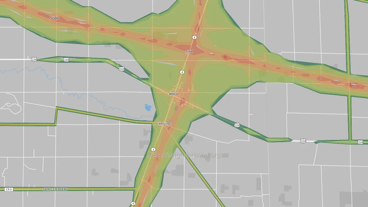 44807, OH Map of Noise Levels in 44807
