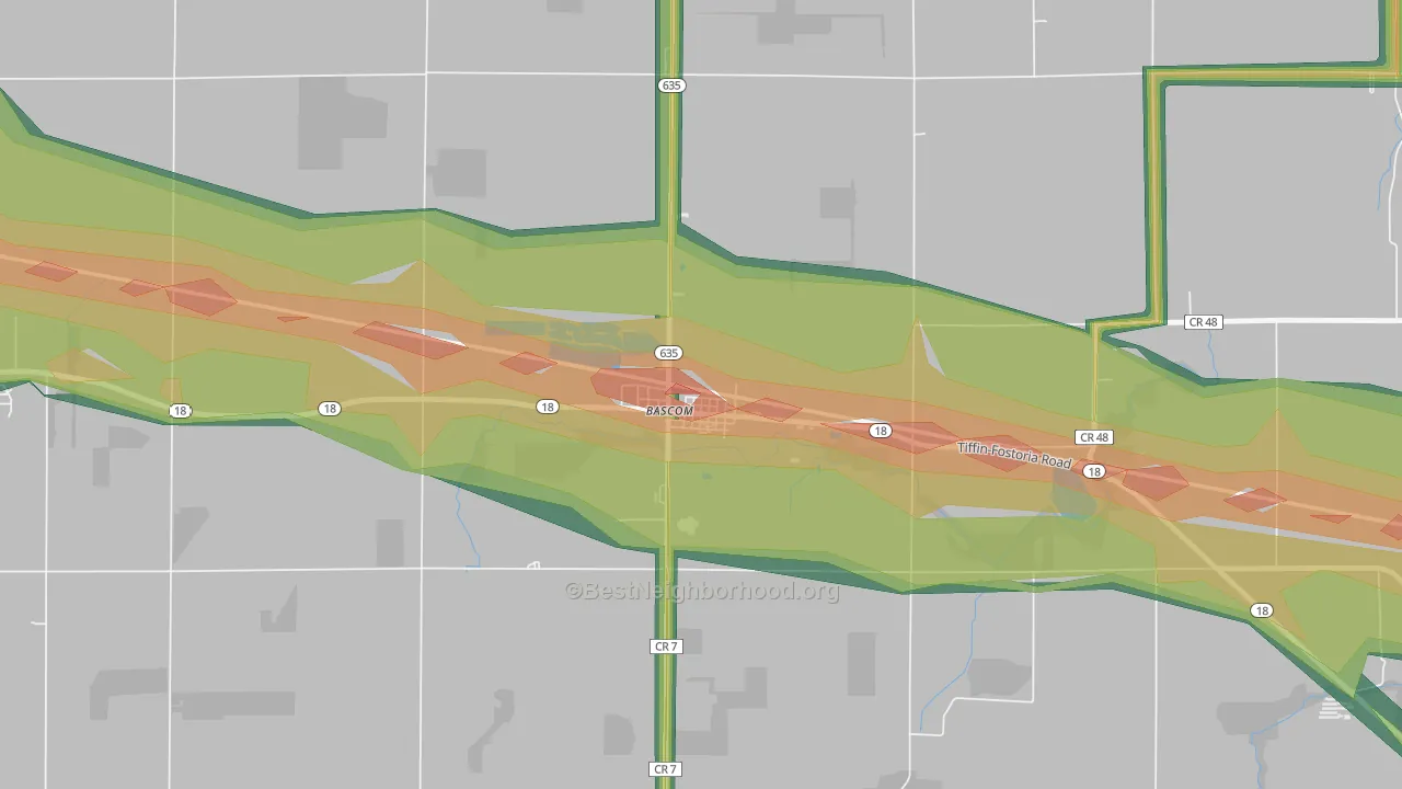 44809, OH Map of Noise Levels in 44809