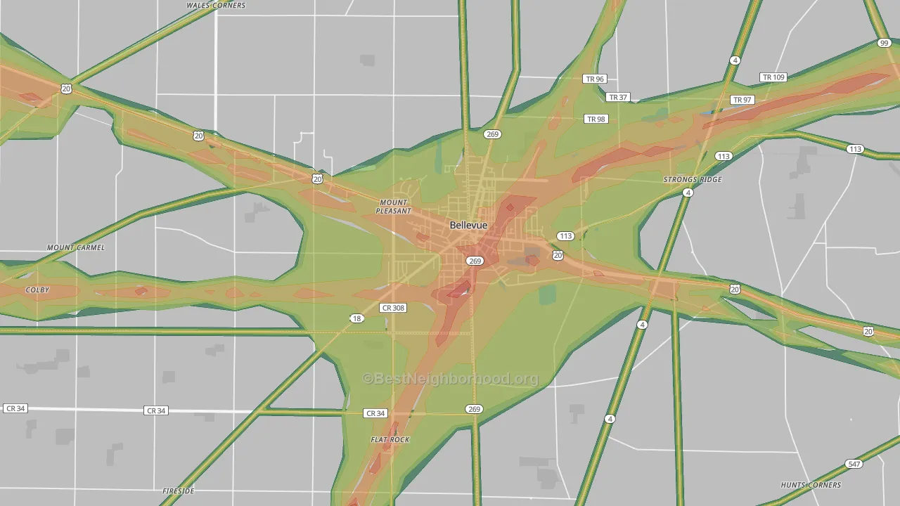 44811, OH Map of Noise Levels in 44811