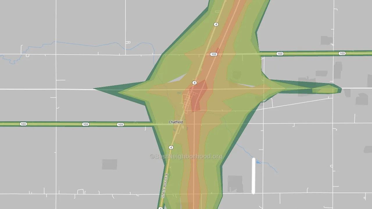 44825, OH Map of Noise Levels in 44825