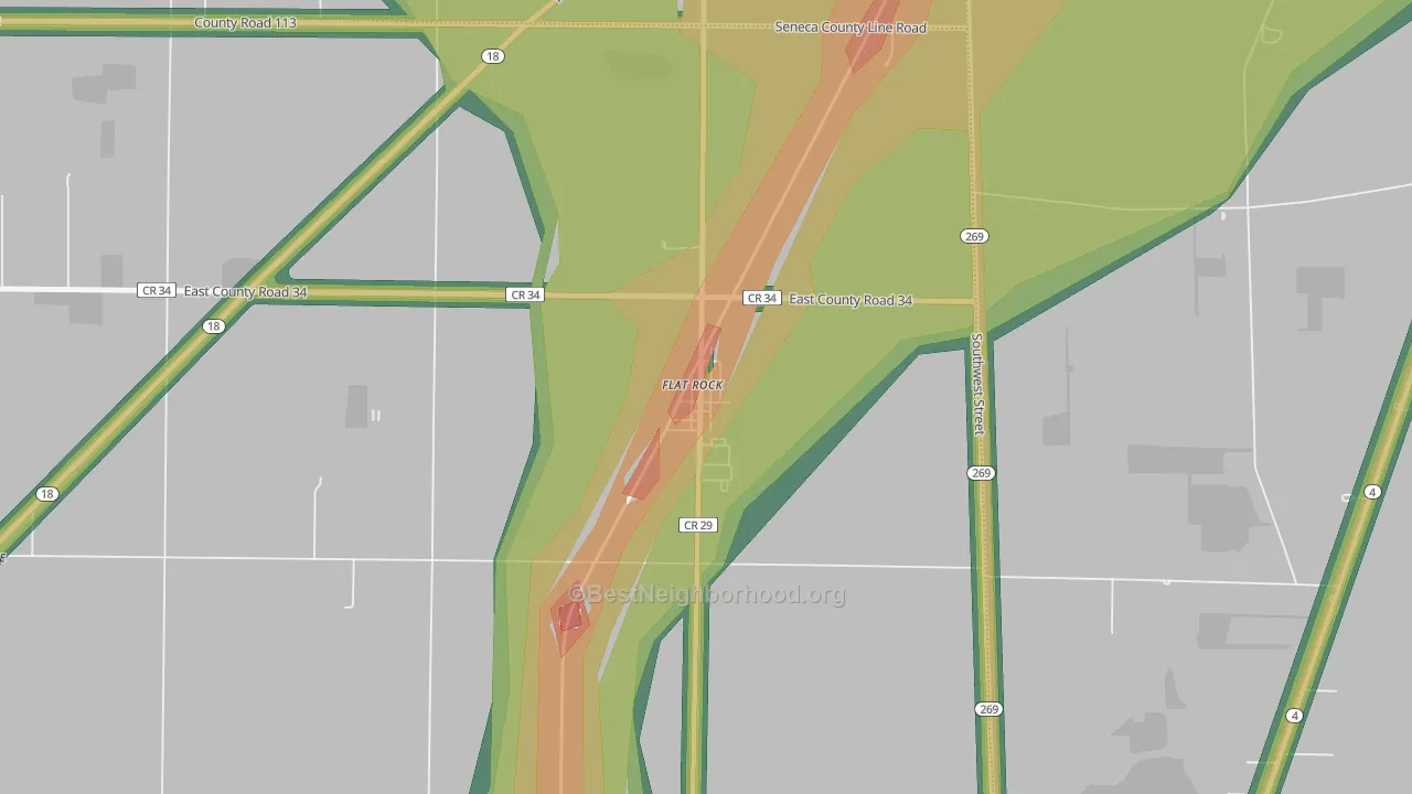 44828, OH Map of Noise Levels in 44828