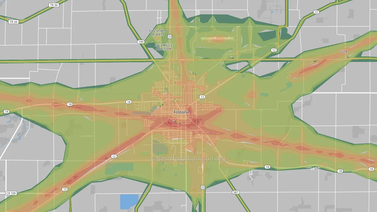 44830, OH Map of Noise Levels in 44830