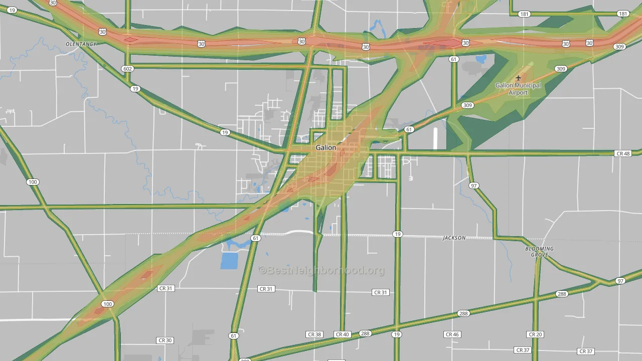 44833, OH Map of Noise Levels in 44833