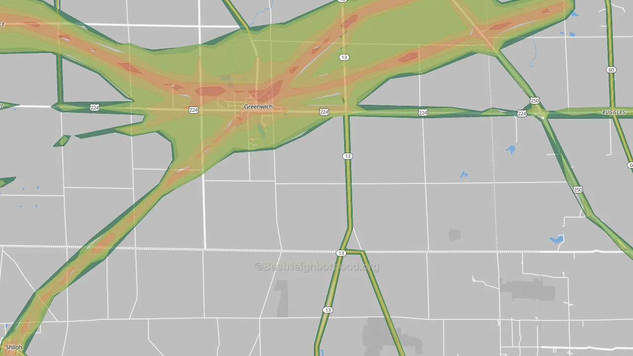 44837, OH Map of Noise Levels in 44837