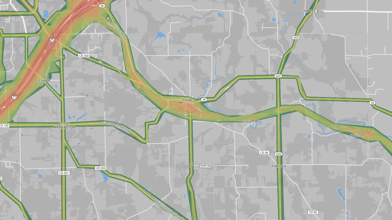44843, OH Map of Noise Levels in 44843