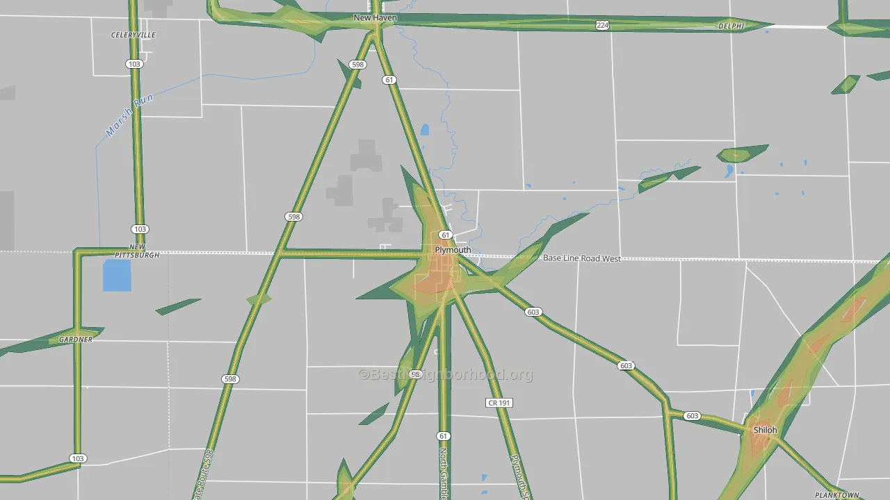44865, OH Map of Noise Levels in 44865