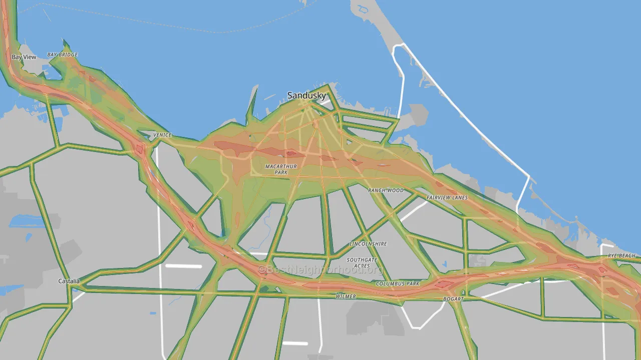 44870, OH Map of Noise Levels in 44870