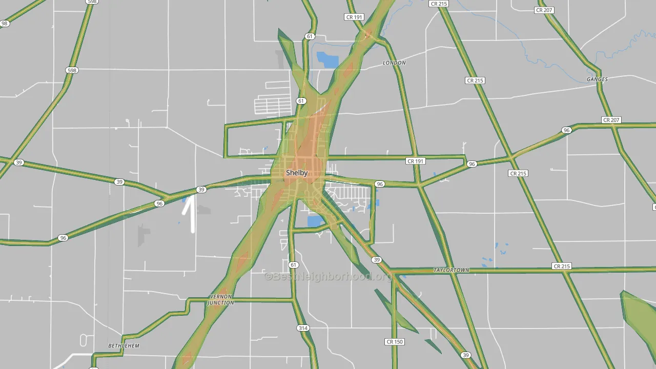 44875, OH Map of Noise Levels in 44875