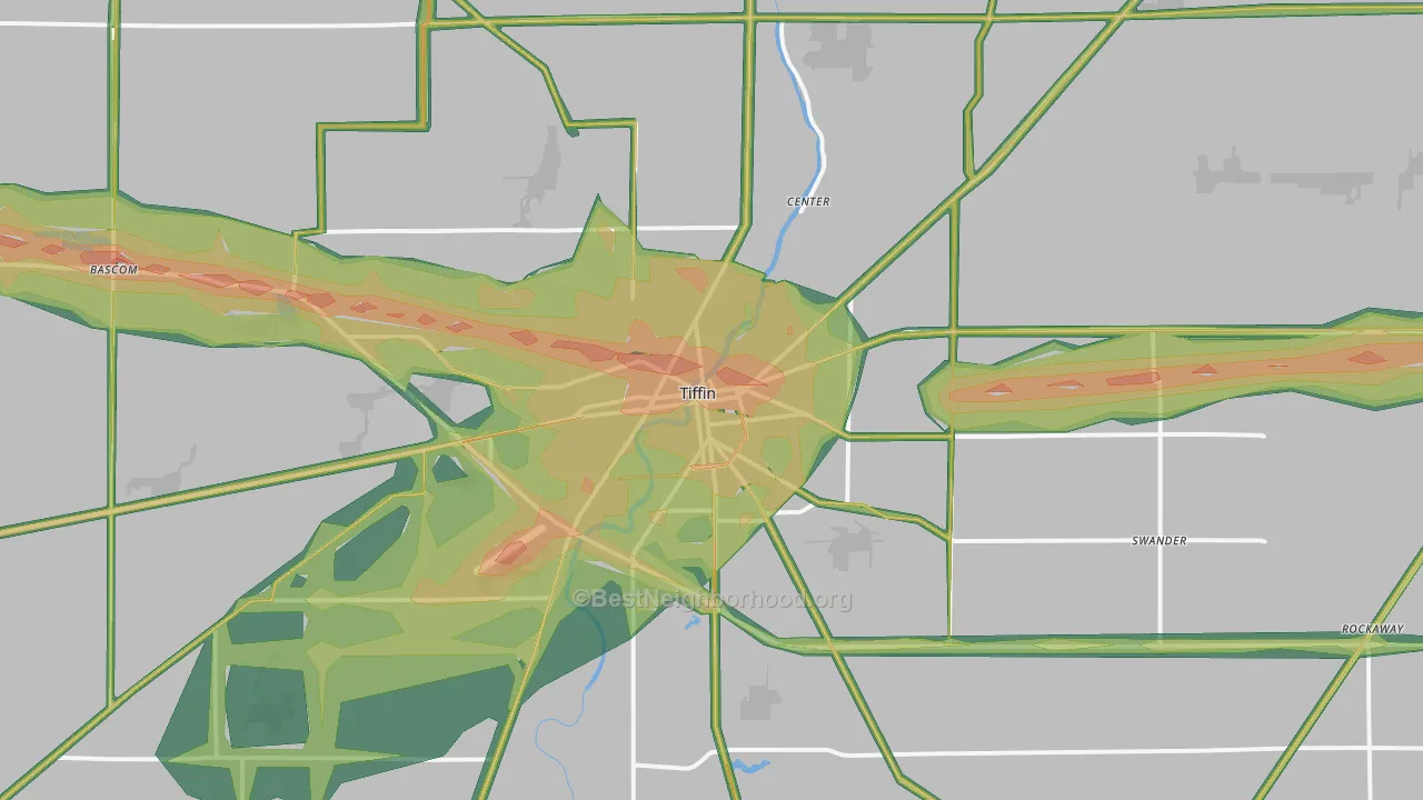 44883, OH Map of Noise Levels in 44883