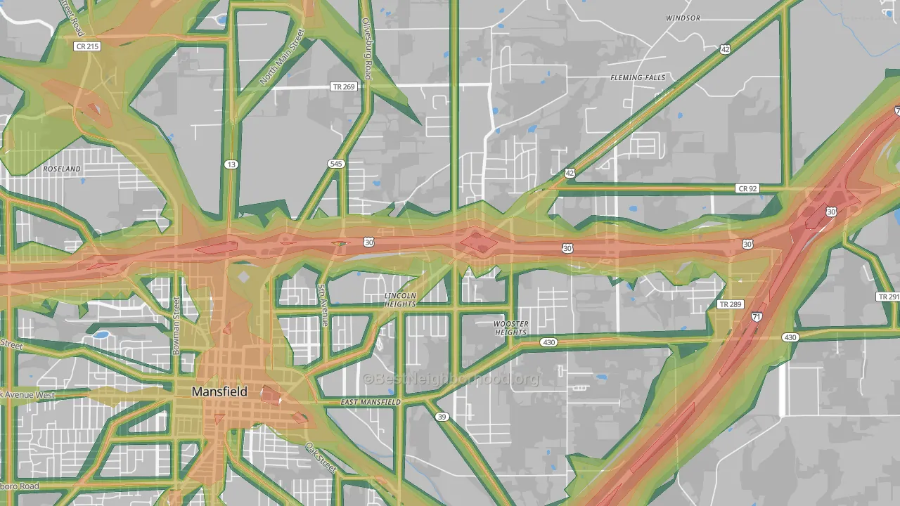 44905, OH Map of Noise Levels in 44905