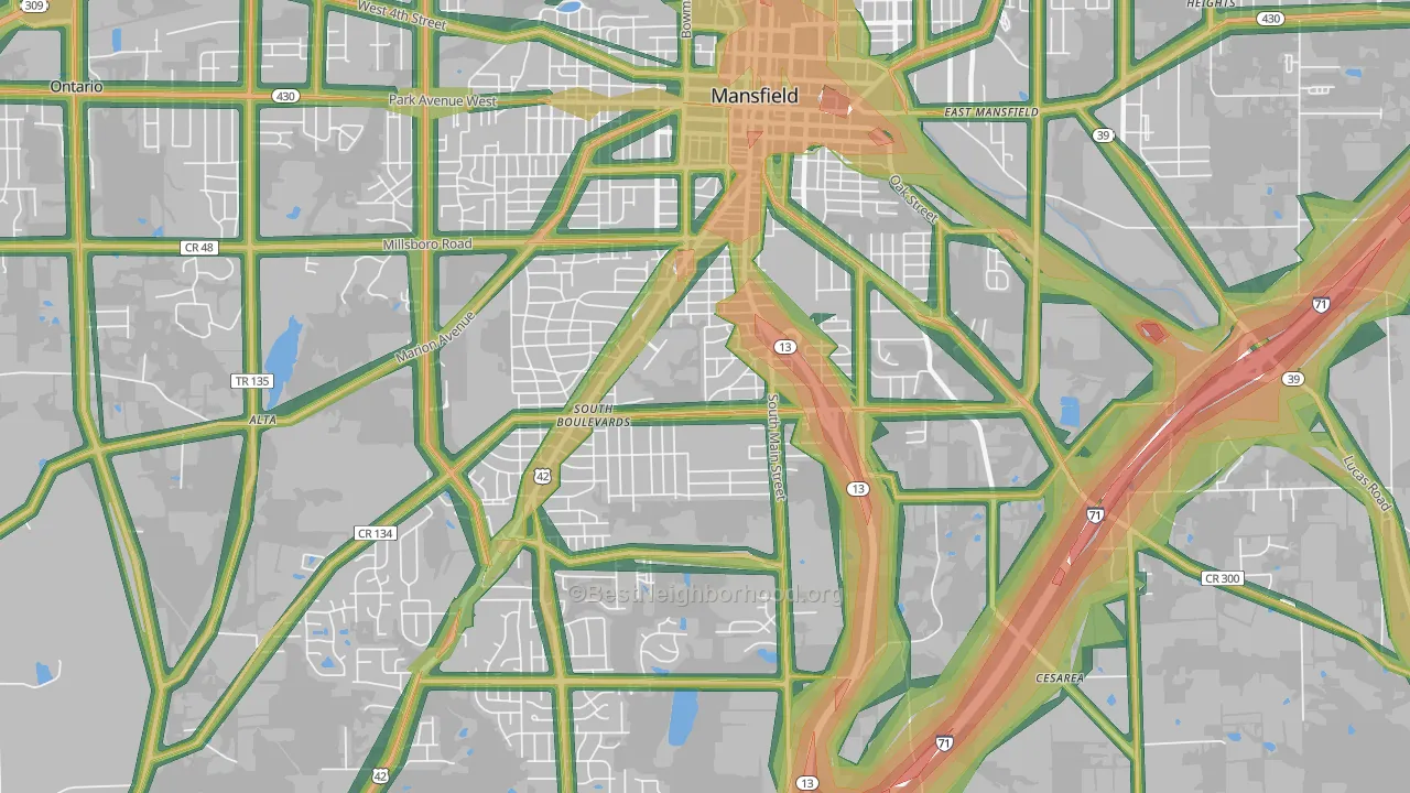 44907, OH Map of Noise Levels in 44907