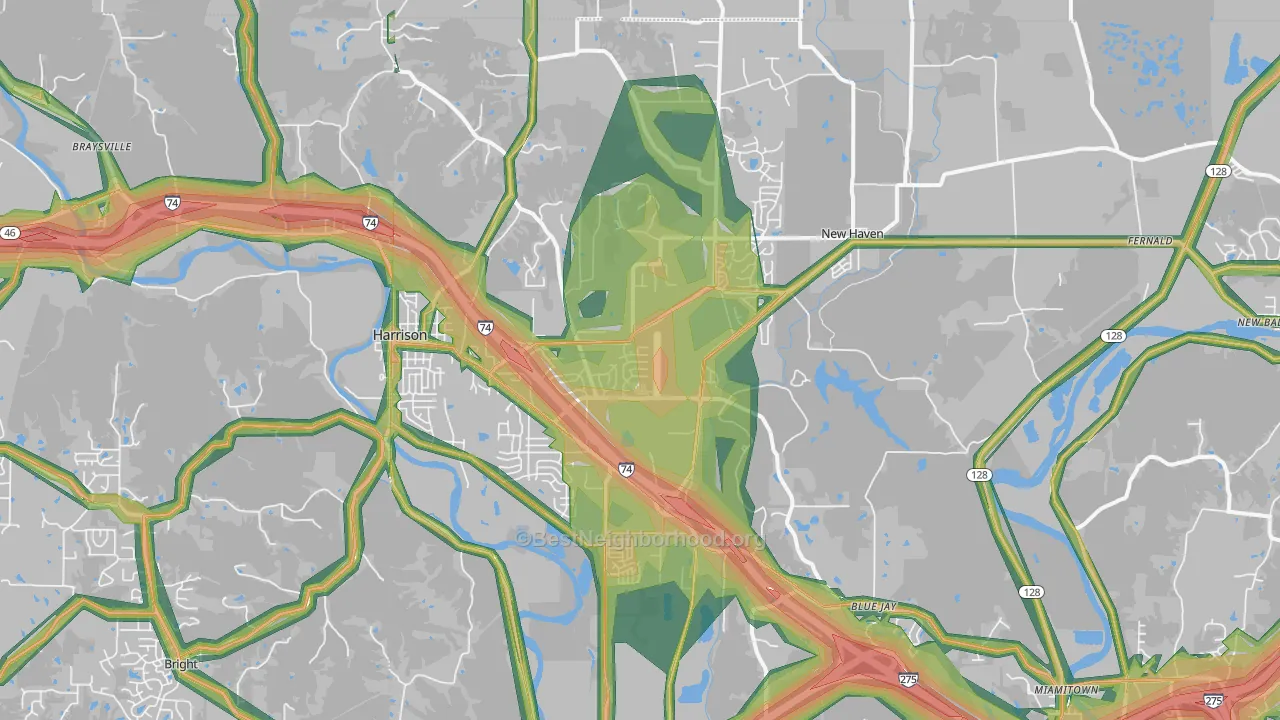 45030, OH Map of Noise Levels in 45030