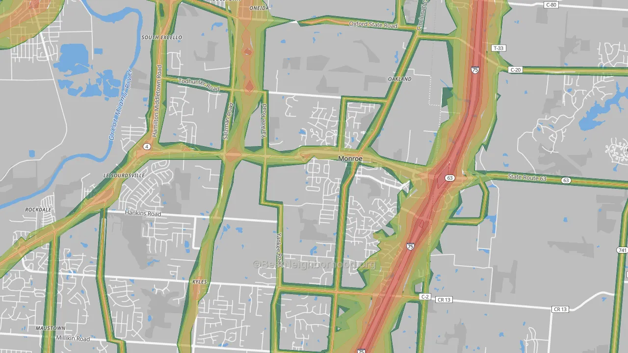 45050, OH Map of Noise Levels in 45050
