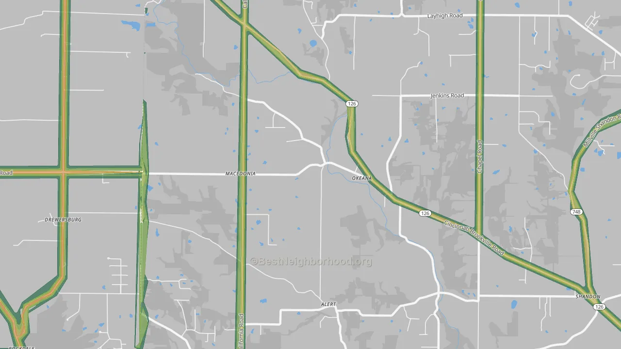 45053, OH Map of Noise Levels in 45053