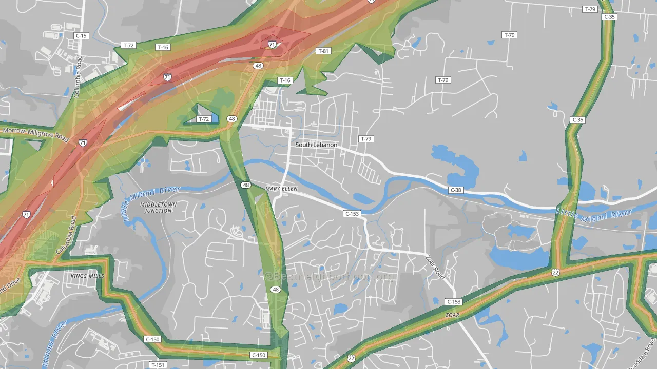 45065, OH Map of Noise Levels in 45065