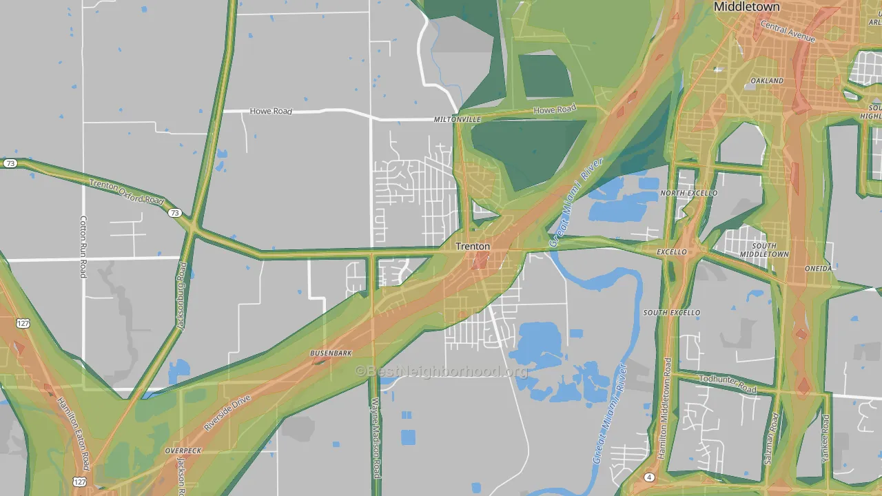 45067, OH Map of Noise Levels in 45067