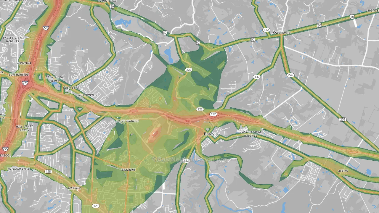 45103, OH Map of Noise Levels in 45103