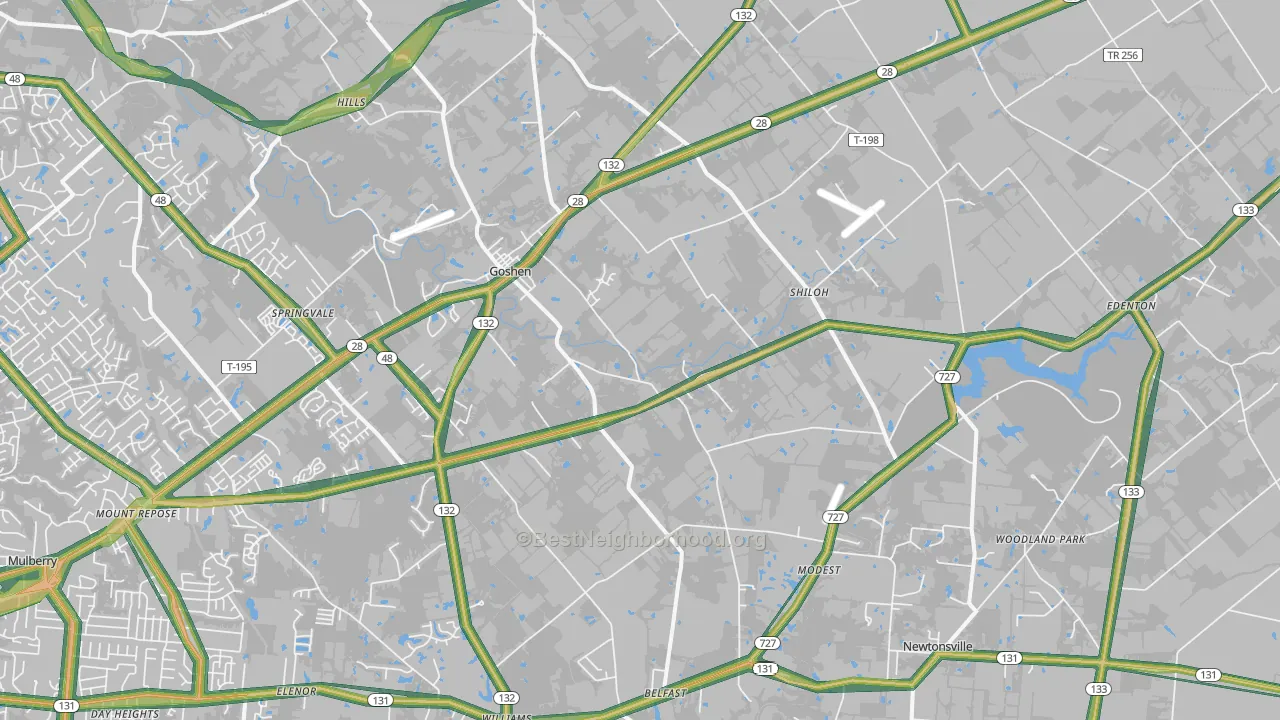 45122, OH Map of Noise Levels in 45122