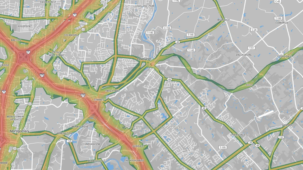 45140, OH Map of Noise Levels in 45140