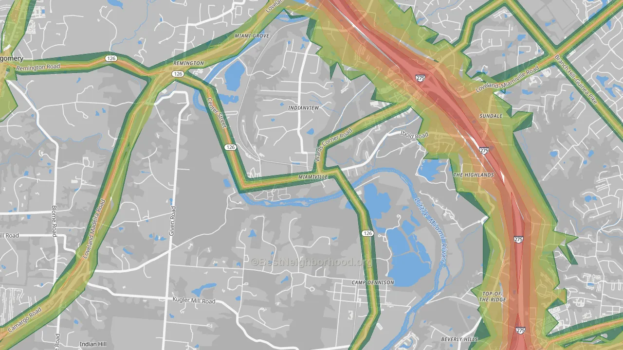 45147, OH Map of Noise Levels in 45147