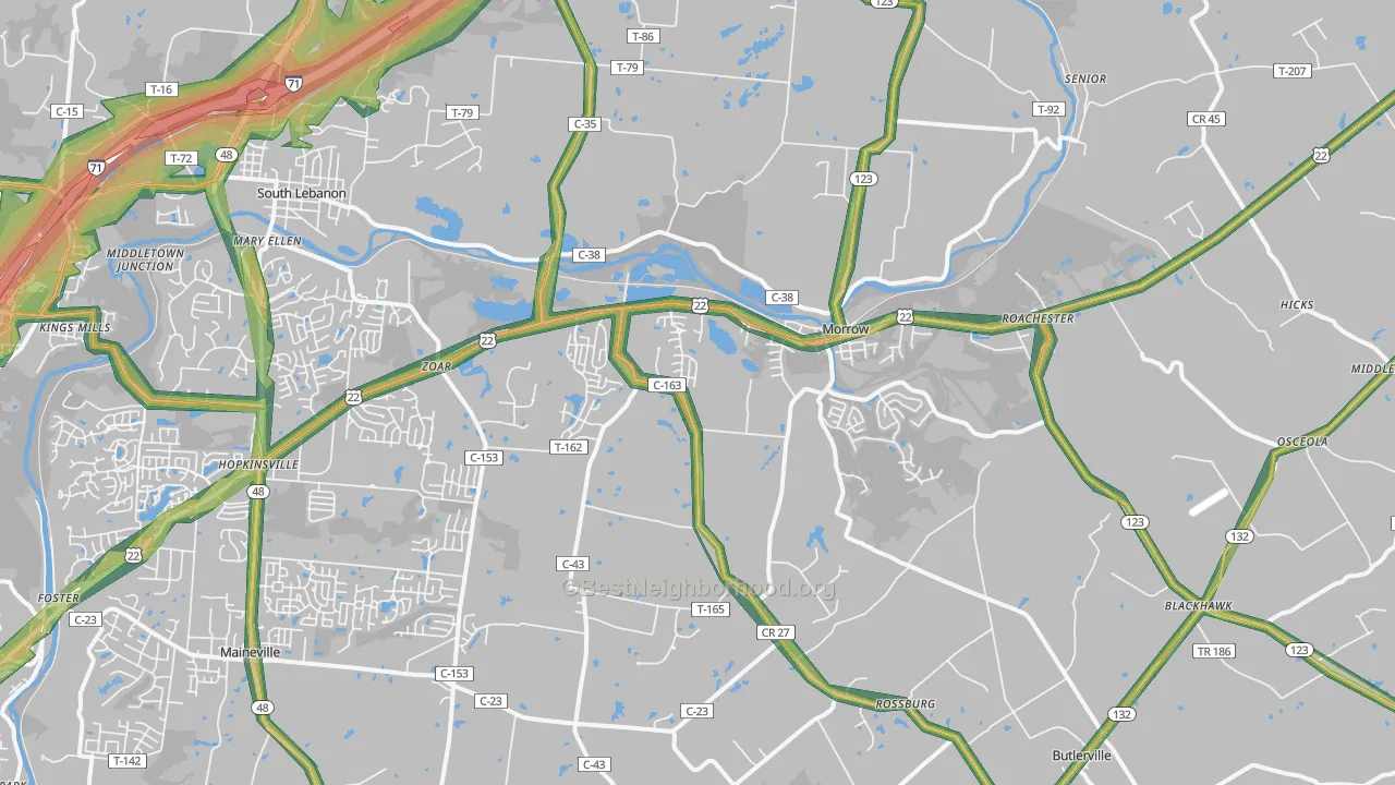 45152, OH Map of Noise Levels in 45152