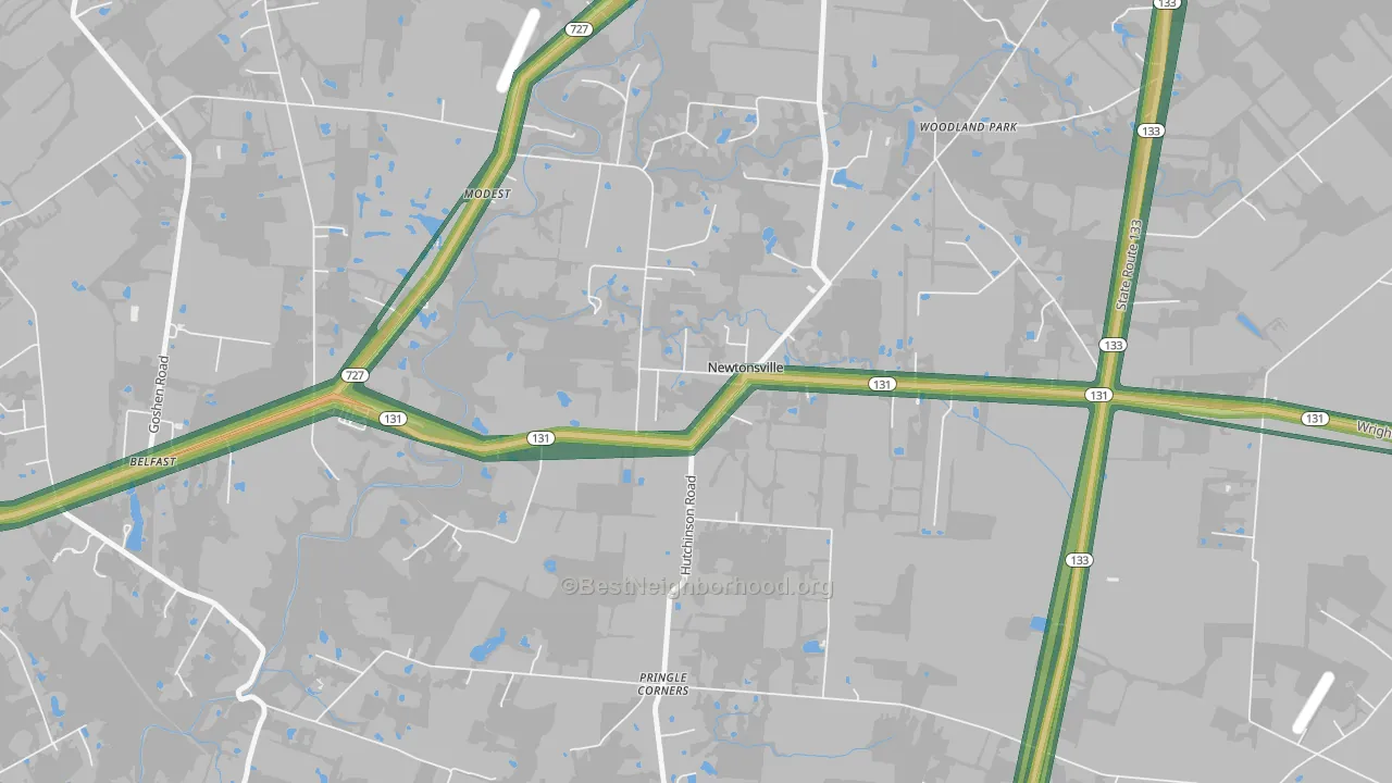 45158, OH Map of Noise Levels in 45158