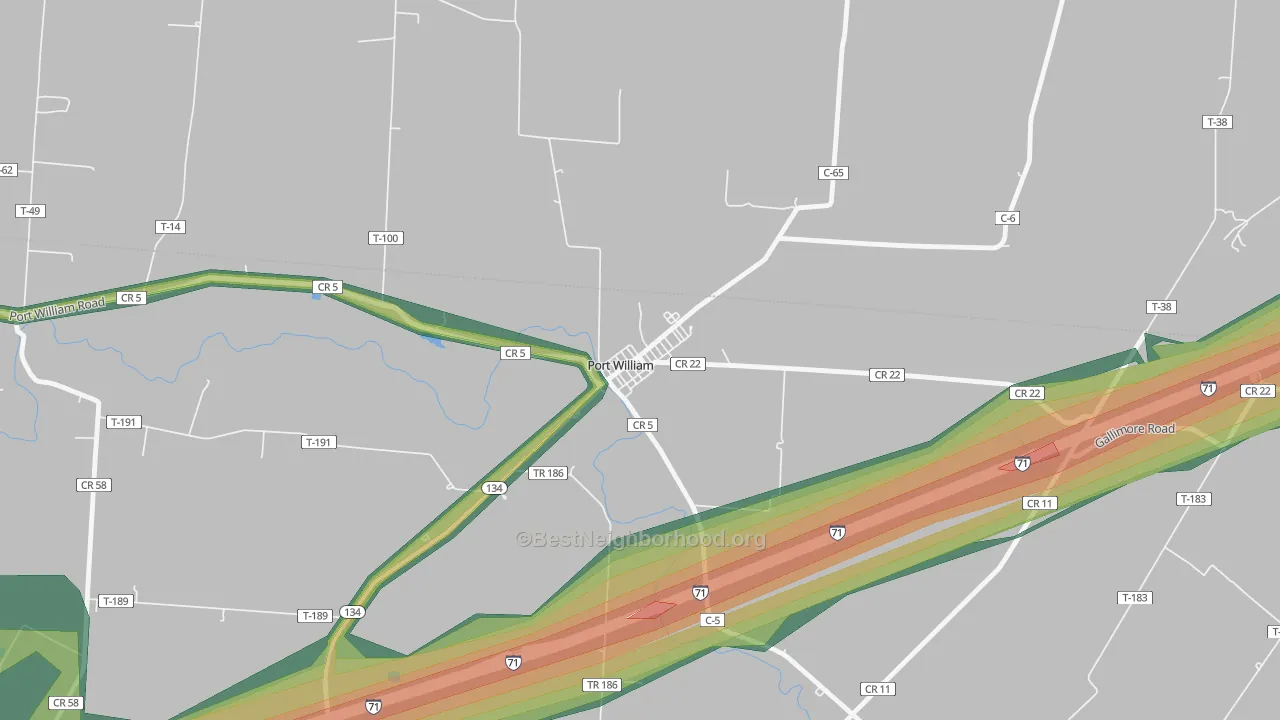 45164, OH Map of Noise Levels in 45164