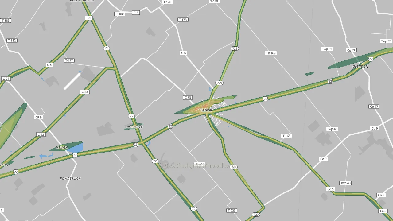 45169, OH Map of Noise Levels in 45169