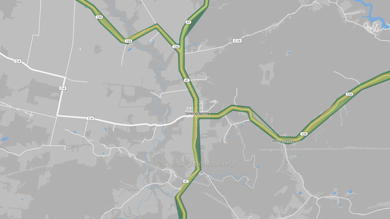 45172, OH Map of Noise Levels in 45172