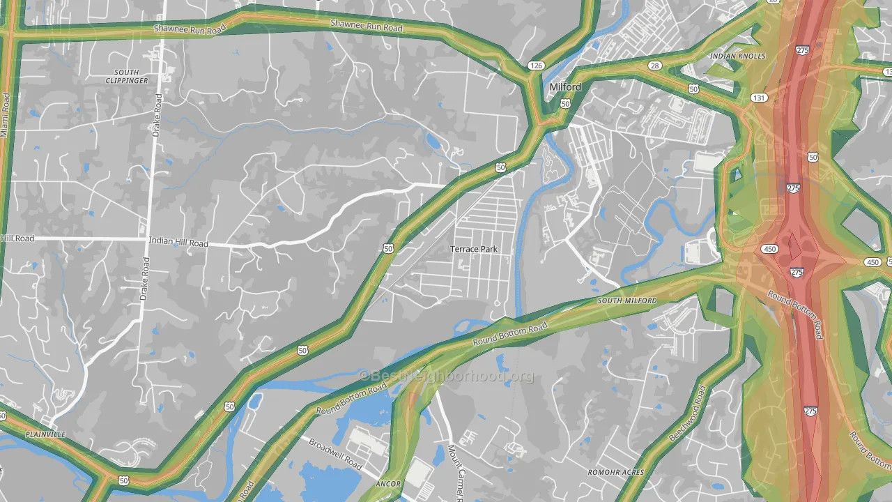 45174, OH Map of Noise Levels in 45174