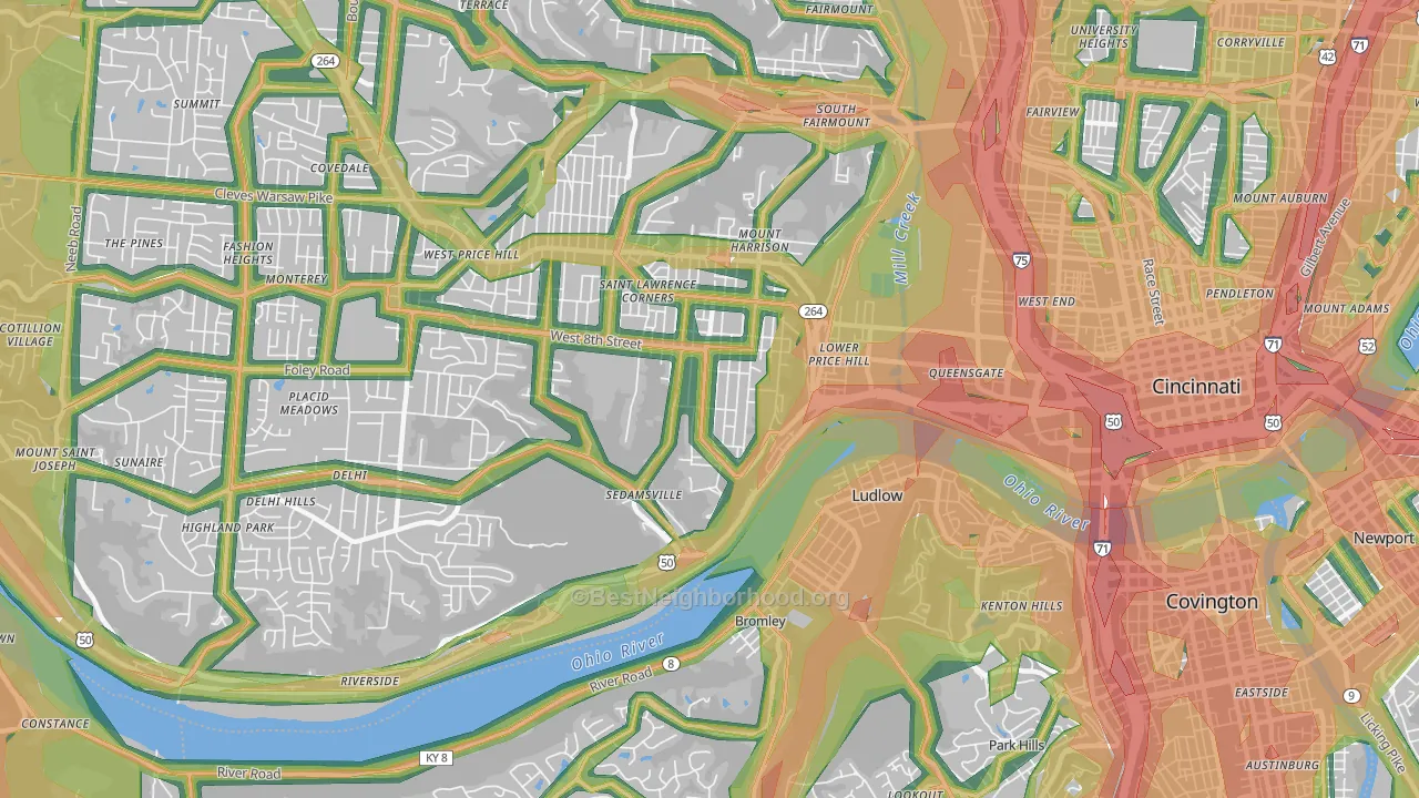 45204, OH Map of Noise Levels in 45204