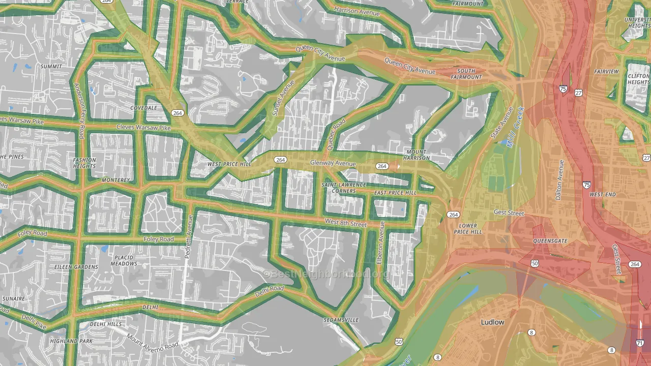 45205, OH Map of Noise Levels in 45205